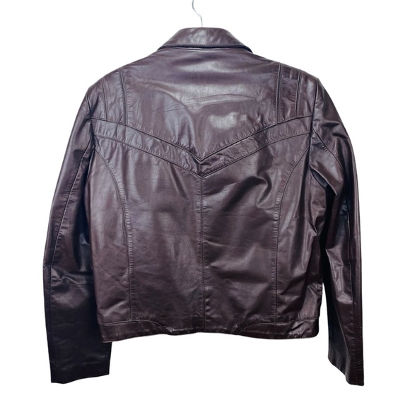 Rossano Collection Leather Jacket Mens 42 Brown Aviator Bomber Zip Fur Lined - Picture 2 of 10